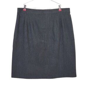 Sag Harbor Pencil Skirt Size 24W Back Zipper Lined Gray Grey Polyester Rayon New